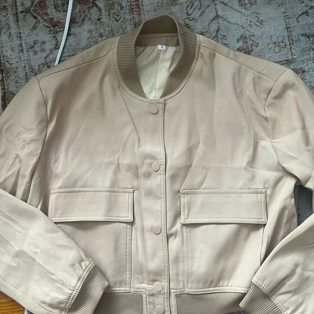 Tan Bomber Jacket - Picture 5 of 6